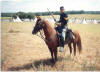 Ed Dabney as cavalry Sgt on training horse Boone