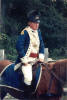 Ed Dabney as horse mounted captain of Continental Calvary