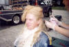 Ed Dabney in makeup session for The Patriot feature film movie